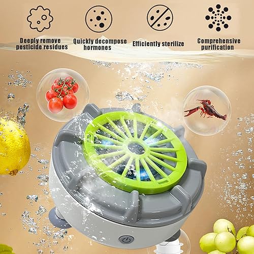 Miniatura 2 de Lavado de frutas y verduras,Seattleget Lavadoras portátiles eficientes de frutas y verduras,Máquinas de limpieza de frutas y verduras,Máquina