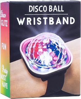 Disco Ball Wristband – Rechargeable LED Party Light with 5 Modes, Built-in Suction Cup, Wearable Light-Up Accessory for Festivals, Nightlife, and Dance Parties.
