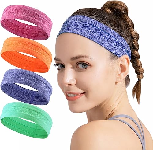 Calbeing Non-Slip Workout Headbands for Women, Moisture-Wicking Sweatbands with 