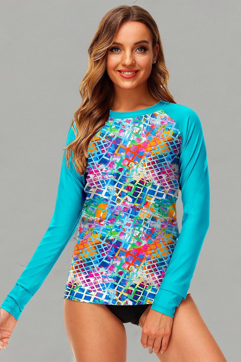 Deerose Women UPF 50+ Rash Guard Printed Swim Shirts Surf Swimwear Top - Image 8