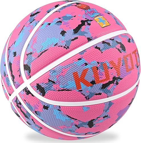 KUYOTQ Moisture Absdrbing - Baloncesto de cuero compuesto, tamaño oficial 6 (28.5 pulgadas), baloncesto para interiores y exteriores, regalos de