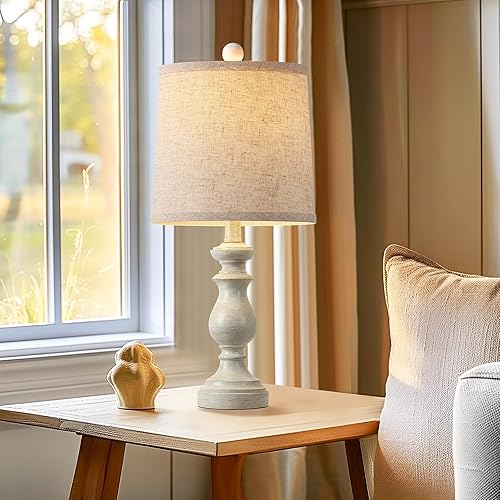 Miniatura 5 de PARTPHONER Juego de 2 lámparas de mesa tradicionales, rústicas de estilo rústico para sala de estar, dormitorio, lámparas de mesita de noche de 22