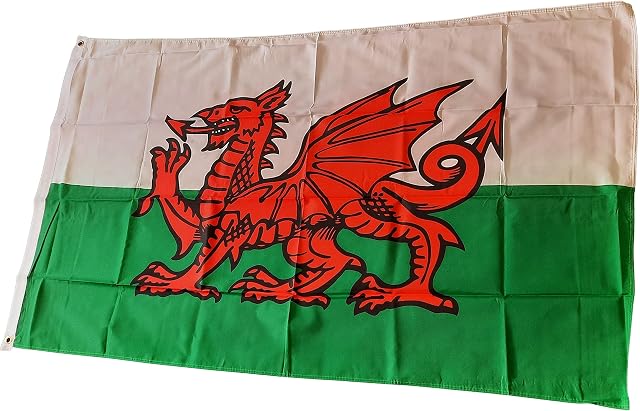 NWFlags Wales Flag 5ft x 3ft 75d Premium Polyester Suitable For Flagpoles