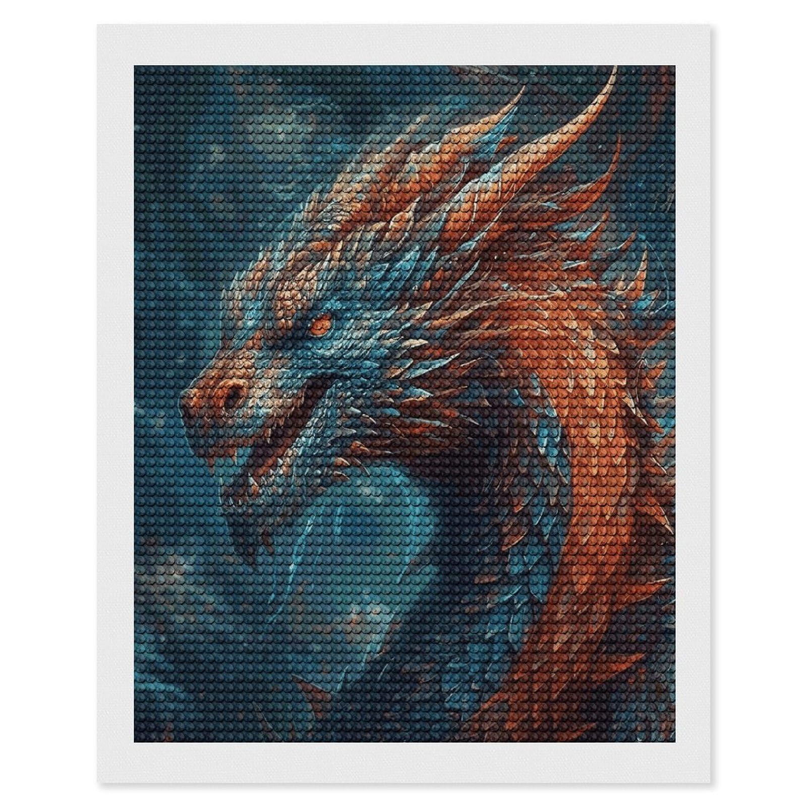 Dragon Art Diamond Art Kits for Adult Round Full Drill Diamond Dots Paintings for Beginner Picture Art DIY Diamond Painting Kits 5D Diamond Art Painting for Home Wall Decor 16"x20"