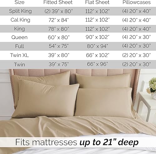 Miniatura 3 de Southshore Fine Living, Inc. Juego de sábanas de bolsillo extra profundo para cama individual, sábanas de microfibra ultrasuave de 4 piezas con