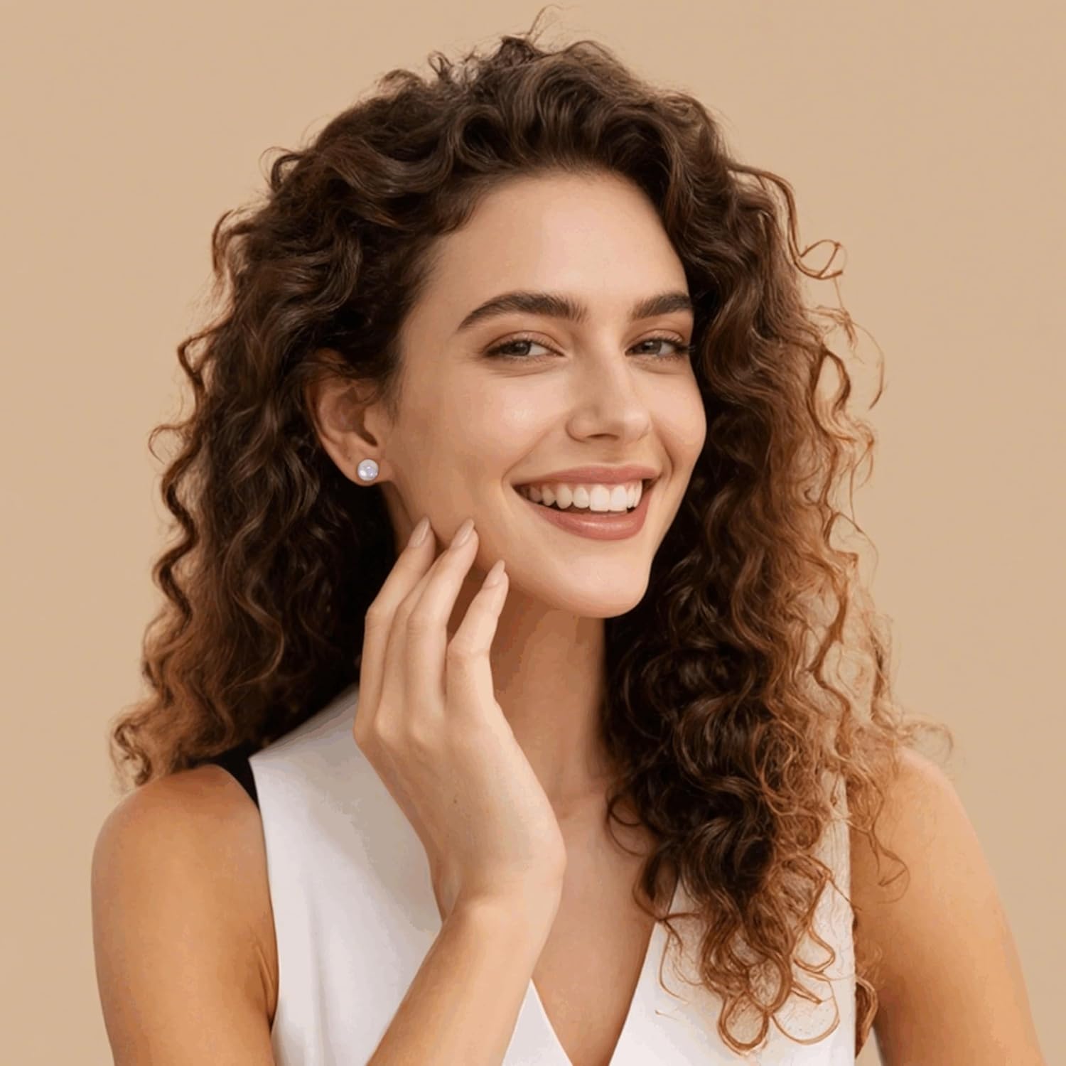 Pearl Stud Earrings for Women, 8-10mm Freshwater Cultured Pearls, Hypoallergenic Sterling Silver 925 Ear Studs, Genuine White Pink Purple Pearls, Christmas Birthday Wedding Anniversary Jewelry Gifts for Mom Wife Daughter - Image 6