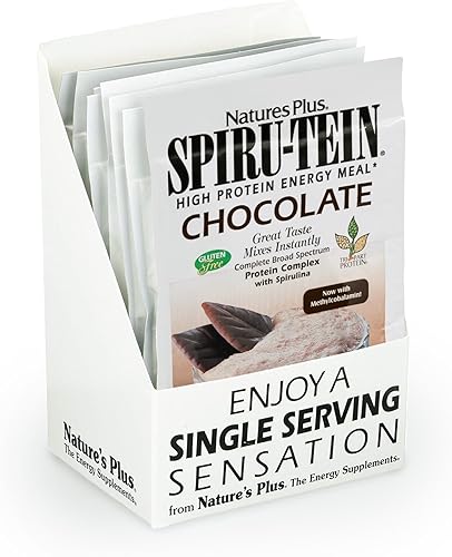 Miniatura 6 de NaturesPlus SPIRU-TEIN Batido  Sabor de plátano  8 paquetes, proteína espirulina en polvo  reemplazo de comidas a base de plantas, vitaminas y