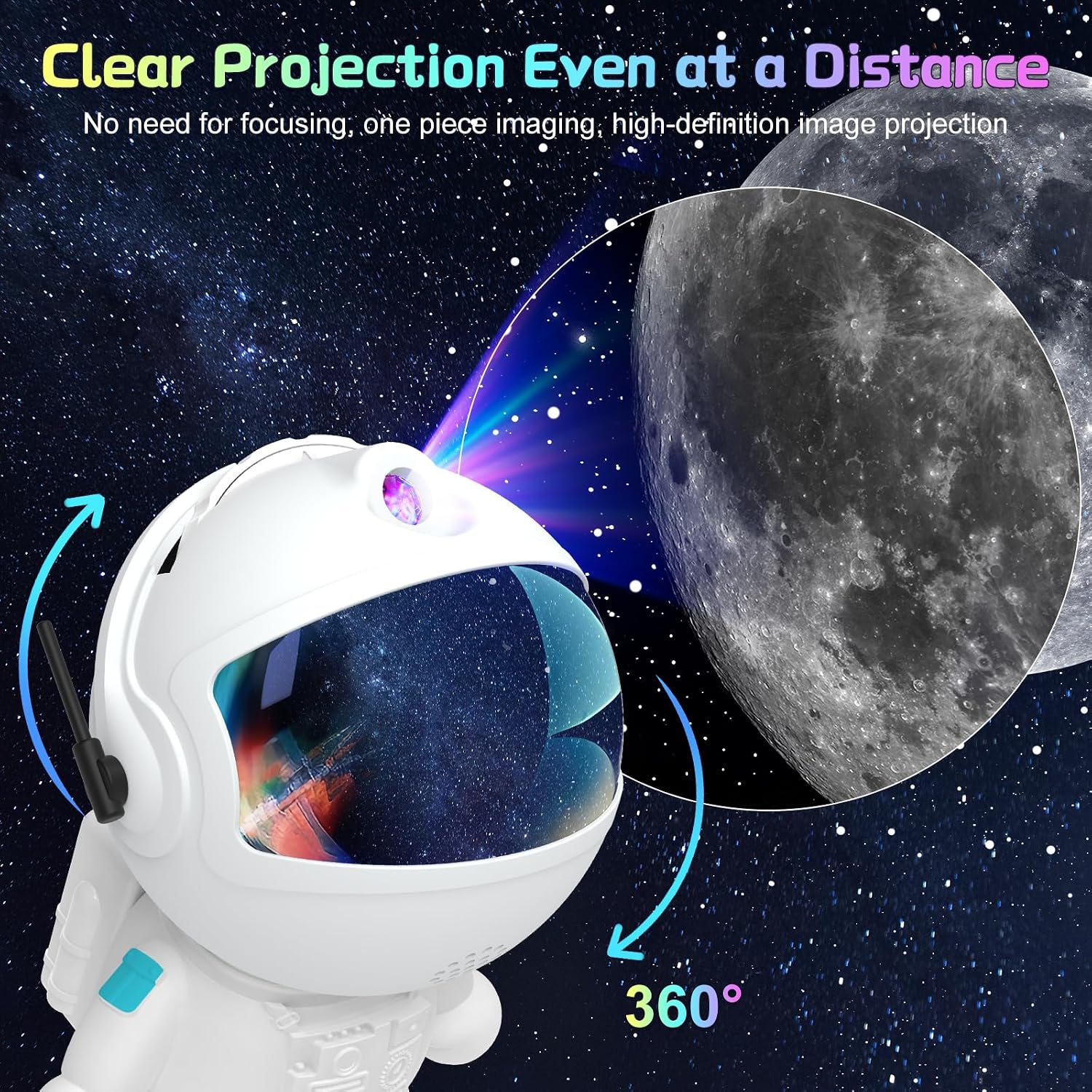 SHJQJJLBCQ Space Galaxy Night Light Projector, Ultra-HD Astronaut Design, 12 Film Discs, LED Display with Adjustable Brightness image 4