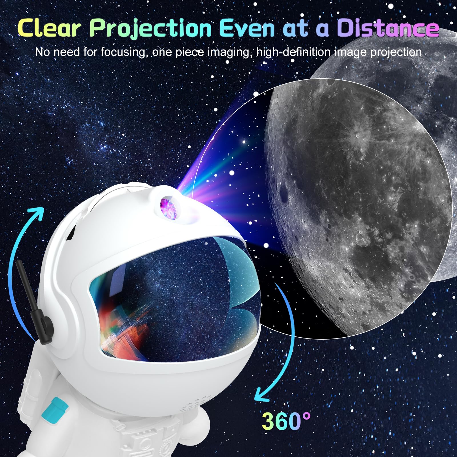 SHJQJJLBCQ Proiettore Luce Notturna Galassia Spaziale Astronauta Ultra HD 12 Dischi Film Display LED Luminosità Regolabile