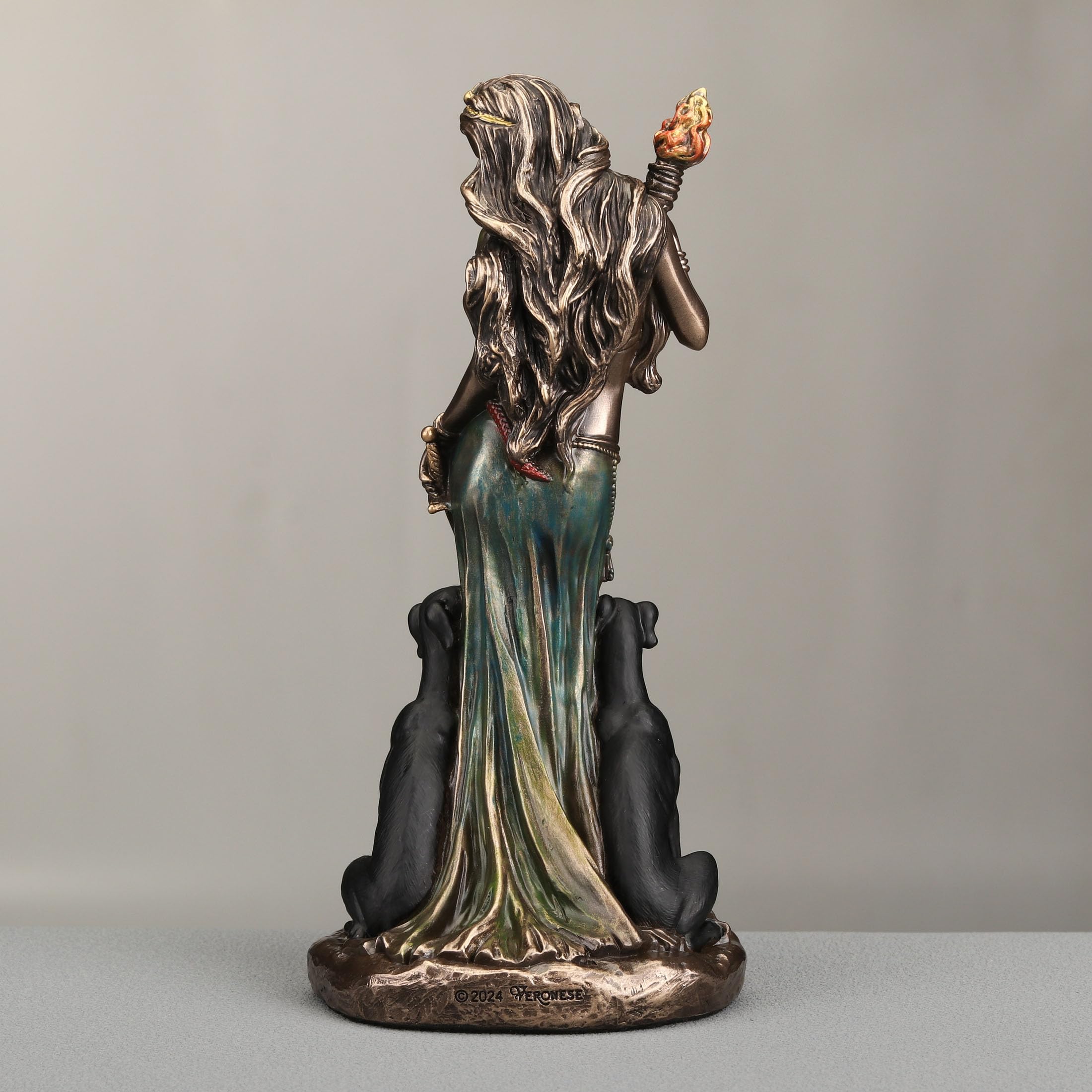 Veronese Design 6 1/8 cala Hekate grecka magii odlewana na zimno rzeźba z brązu z wykończeniem