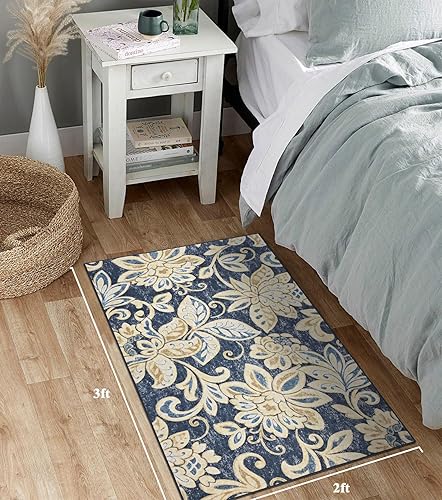 Miniatura 124 de Alfombra de entrada bohemia vintage de 2 x 3 pulgadas, alfombra de entrada pequeña, antideslizante, lavable, tapete para puerta de interior, tapete