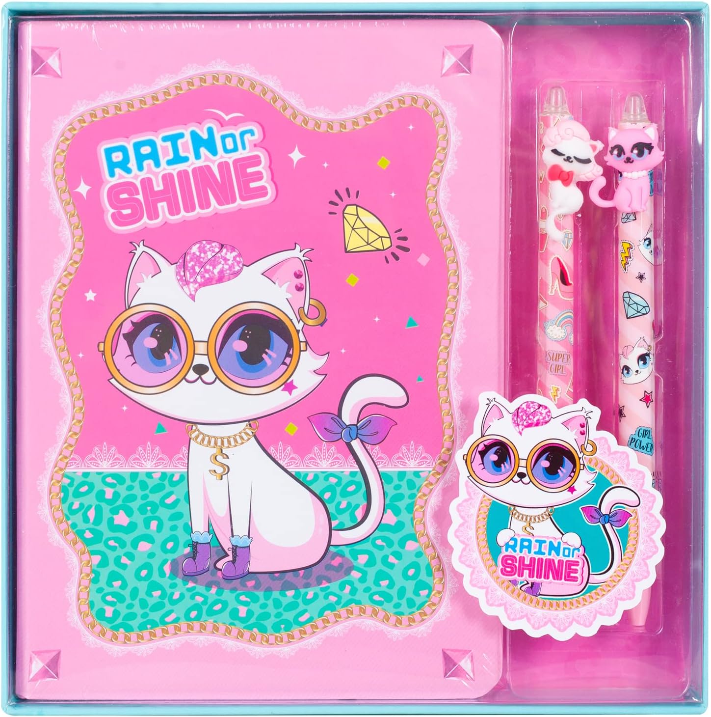 YOYTOO Cat Diary for Girls, Cat Stationery Set with