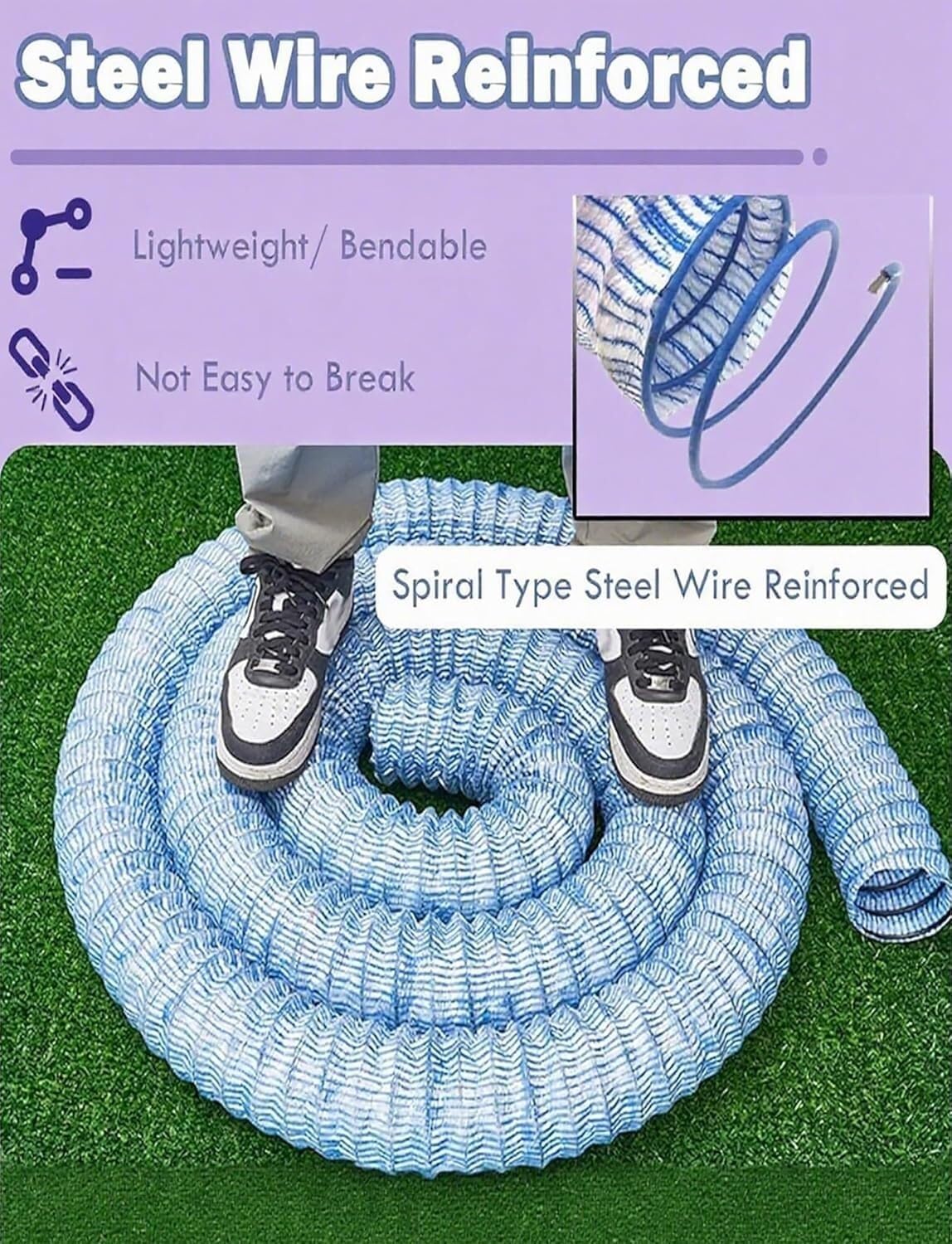 Tuberías de Drenaje subterráneas Flexibles, adecuadas for Patios y entradas de vehículos(15m/49ft)