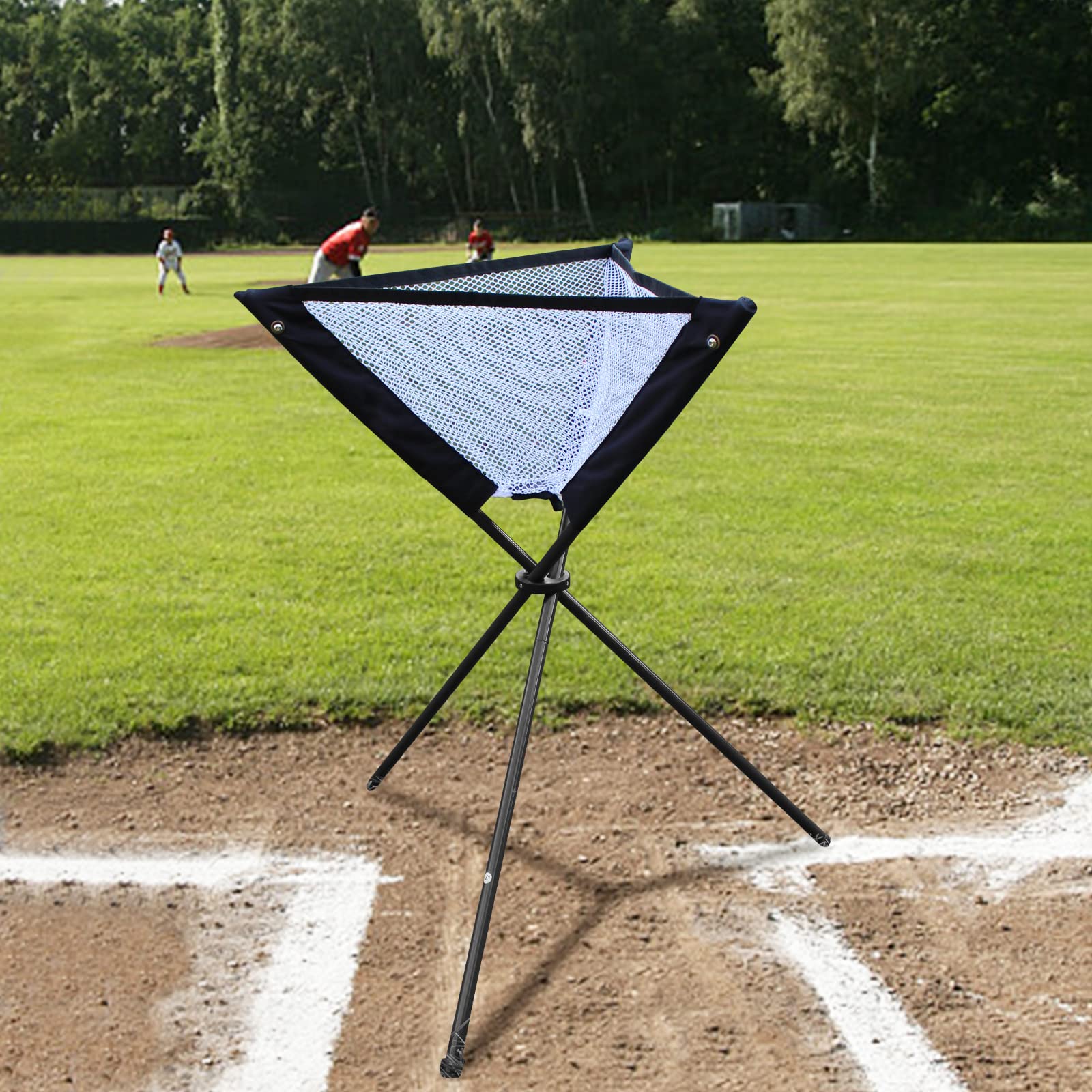 KAIDIDA Baseball Softball Portable Batting Practice Ball Caddy Portable Large Capacity Ball Caddy for Baseball Softball Holds Baseballs or Softballs for Pitching or Batting Practice