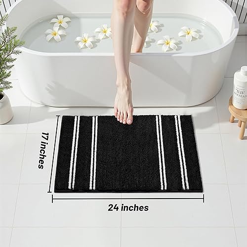 Miniatura 2 de Alfombras de baño antideslizantes, lavables, de 24 x 17 pulgadas, ultra suaves, súper absorbentes, para suelo de baño, alfombra de baño de felpilla