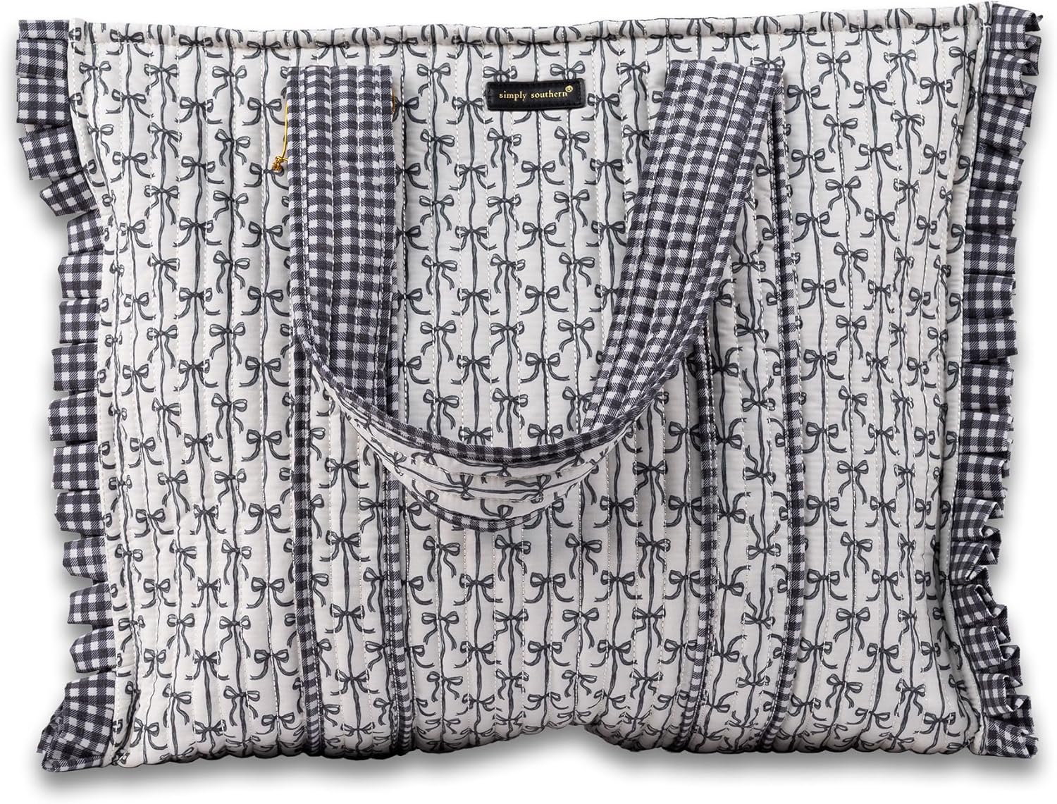 Simply Southern Quilted Lightweight Tote Bag, Patterned Fabric Dual Handles