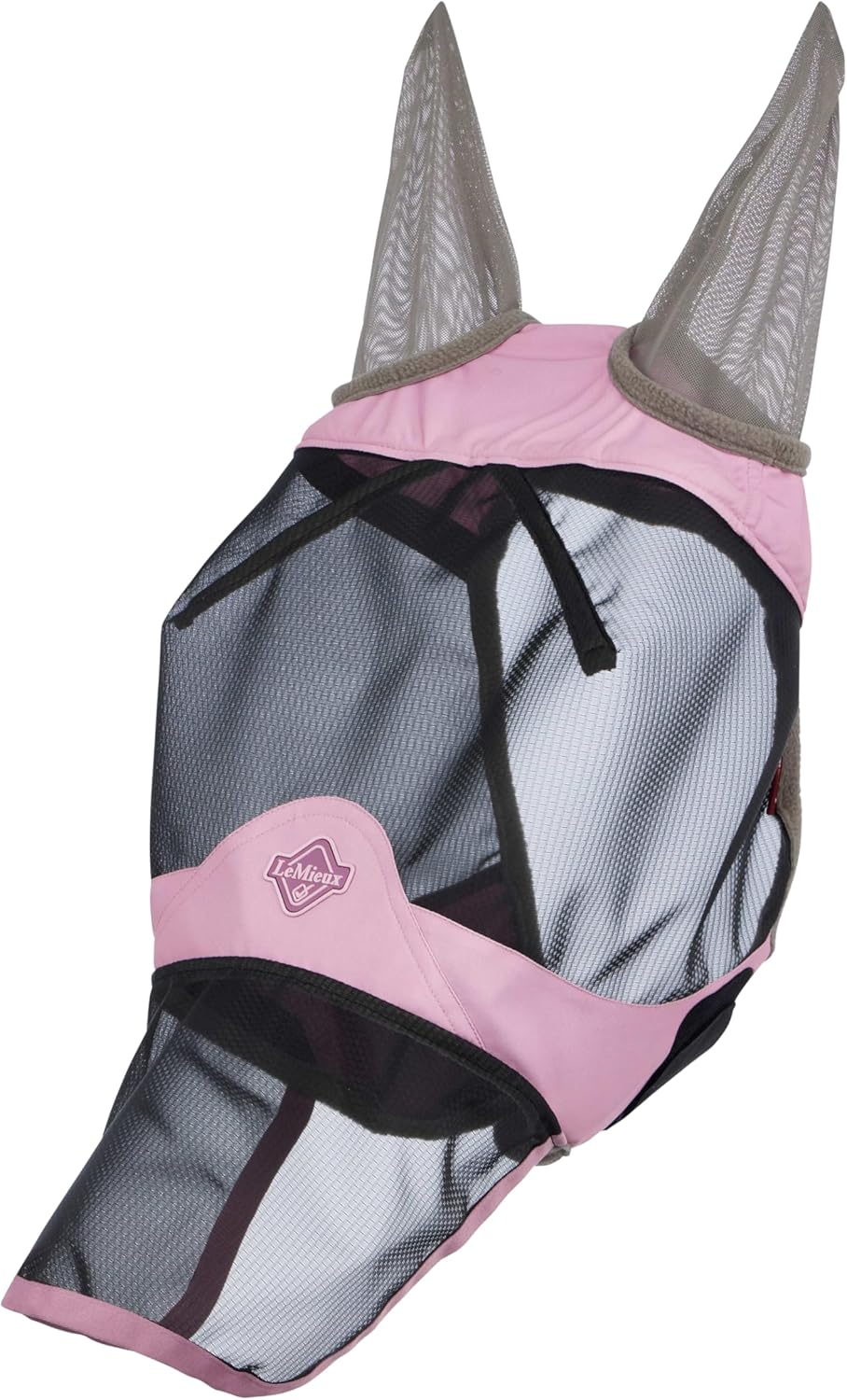 LeMieux Horse Visor-Tek Full Fly Mask with Soft Bamboo Lining - UV Protective & Breathable Mesh - Fondant - Medium