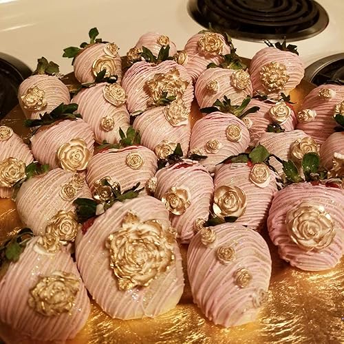 Miniatura 6 de Tosnail Paquete de 3 moldes de silicona para fondant de 21 cavidades, moldes de caramelo de flores de rosas para pasteles de boda, pastel pop,