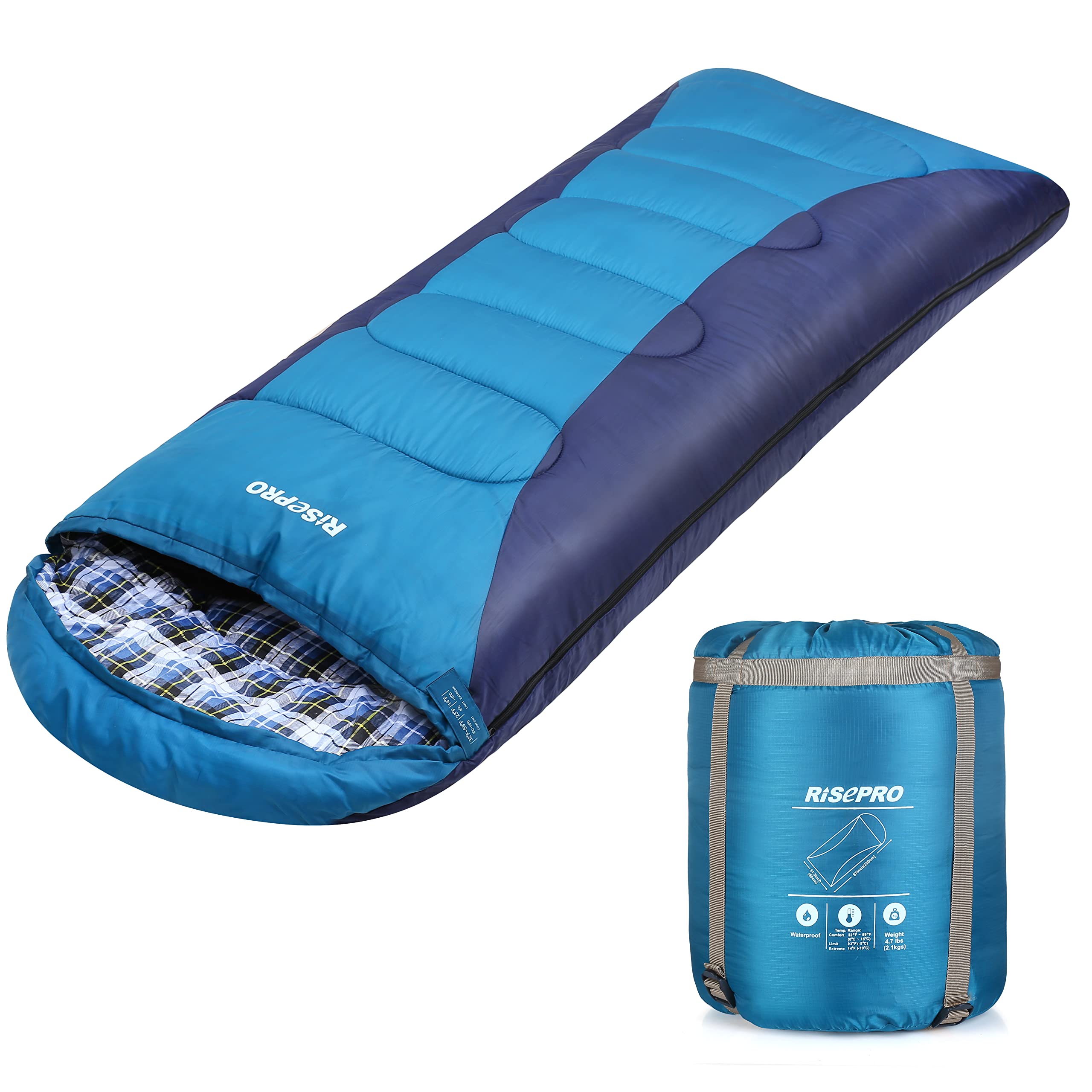 2.1kg Flannel Cotton Winter All 4 Seasons -10°C - 15°C Sleeping Bag 210T Polyester (Superior Material), Skin-Friendly Water Resistant, Ideal for Outdoor Activities