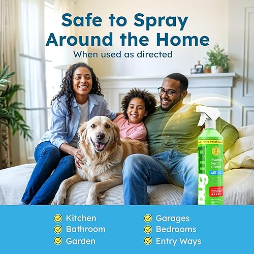 Miniatura 6 de BugMD Spray de hormigas  Spray de insectos y plagas seguro para mascotas, asesino de cucarachas y arañas, repelente de insectos a base de plantas