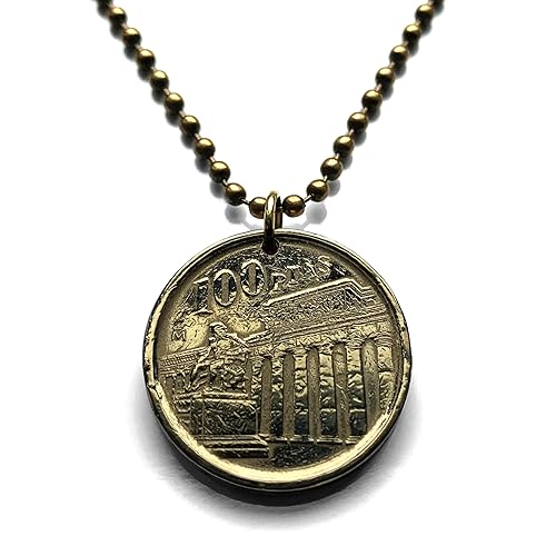 Miniatura 1 de 1994 Spain España 100 Pesetas coin pendant necklace Museo Nacional del Prado Diego Velázquez Madrid Jerónimos Retiro Atocha Alonso Martínez Plaza de