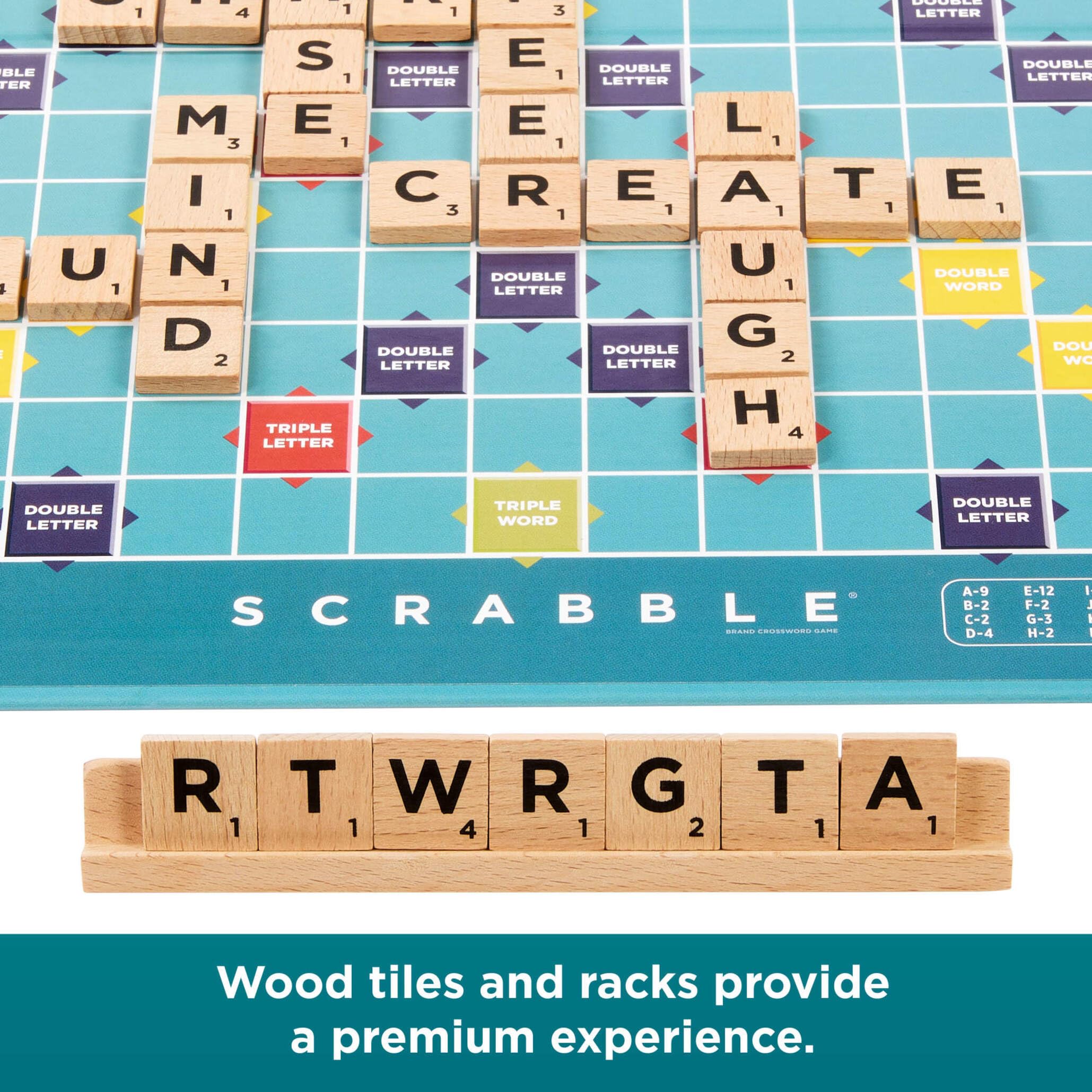 Mattel Games Scrabble Board Game, Classic Family Word Fun, featuring Wooden Letter Tiles and Racks - Image 4