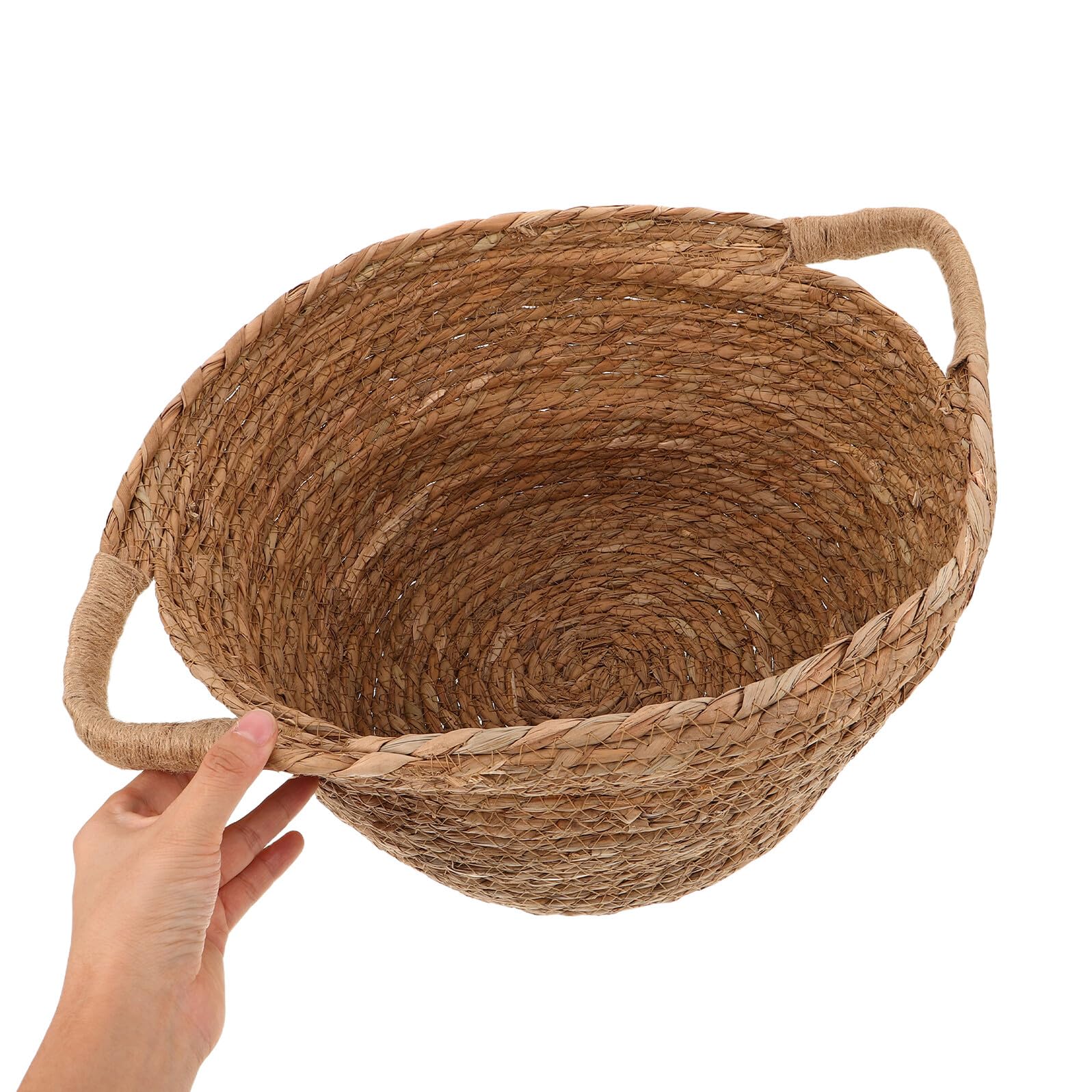 Cestino Fotografico Ragazzo Ragazza Intrecciato Mano con Manico Portatile e Versatile per Servizio Fotografico Decorazione Nursery e Regalo Shower Design Rustico Elegante