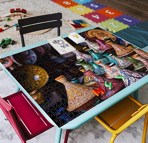 Miniatura 3 de Rompecabezas de madera de 1000 piezas surtidas de tajines marroquíes en un zoco rompecabezas para niños o adultos juguetes educativos juego de