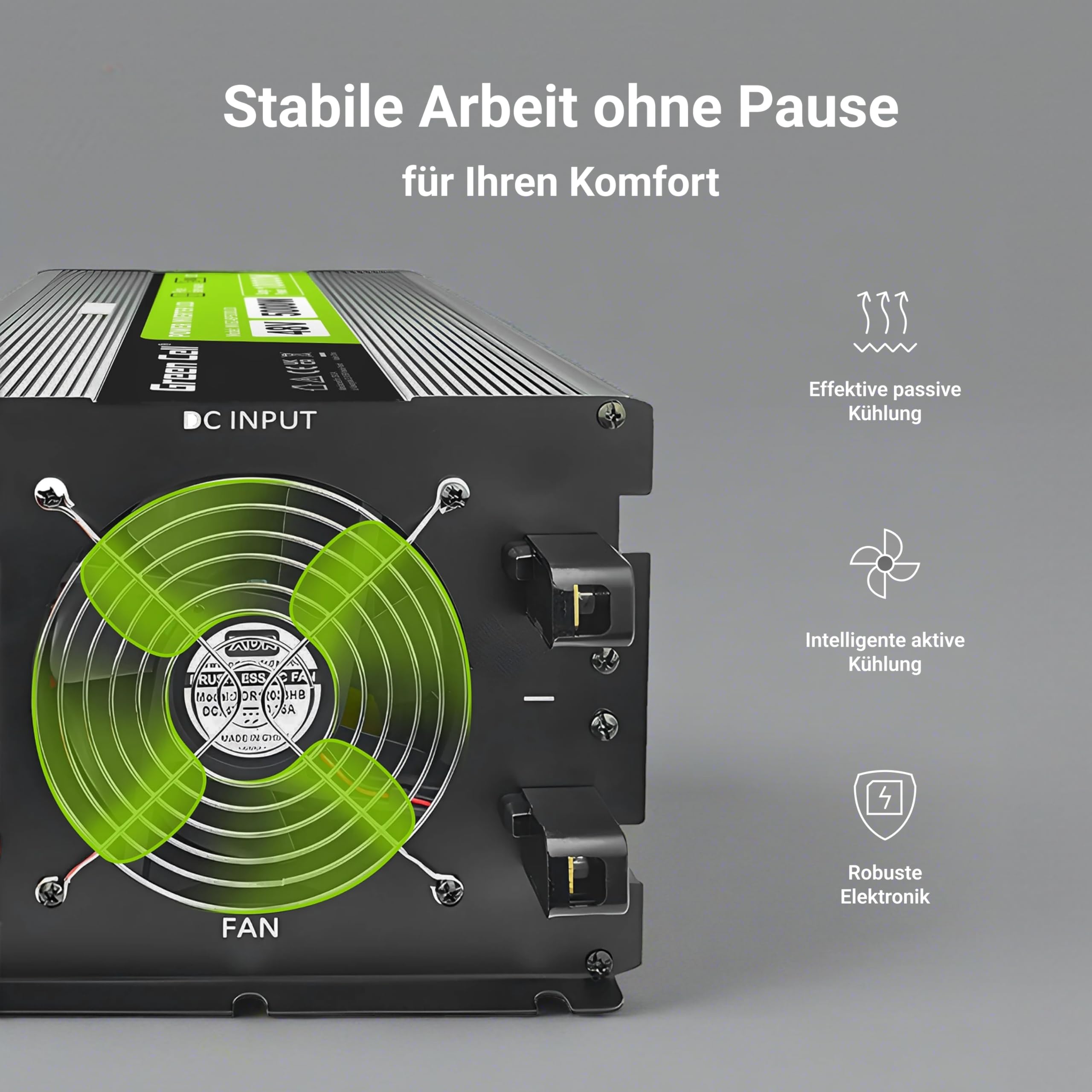 Green Cell LCD Spannungswandler 5000W/10000W 48V auf 230V Reiner Sinus Volt Spannungswandler Wechselrichter Konverter Pure Sine Wave Power PowerInverter DC AC Umwandler Stromwandler Wohnwagen Auto