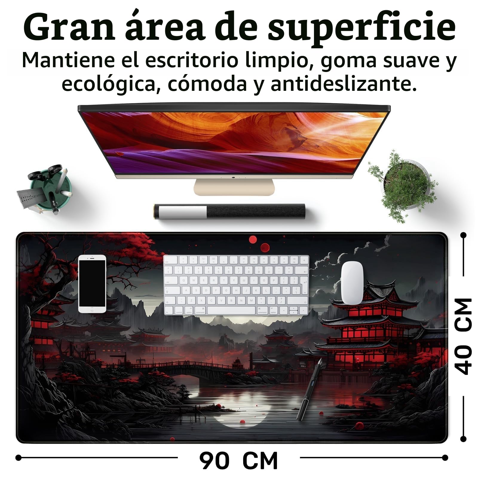 Alfombrilla De Ratón XXL Speed Gaming 900 X 400 mm - Alfombrilla Para Ratón, Alfombrilla Escritorio Grande, Mouse Pad Mejora La Precisión Y La Velocidad (Full Moon)