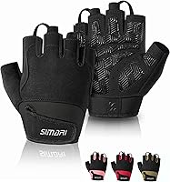 SIMARI Breathable Workout Gloves Men Women: Padded Grip, Full Palm Protection, Anti-Slip for Weightlifting, Gym, Cycling, Fitness (Black, Pink)