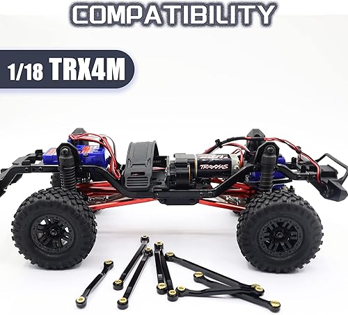 Miniatura 9 de Enlaces de chasis de alta liquidación Enlaces de suspensión Enlaces de aluminio CNC Set para TRX4M 118 piezas de actualización (rojo)