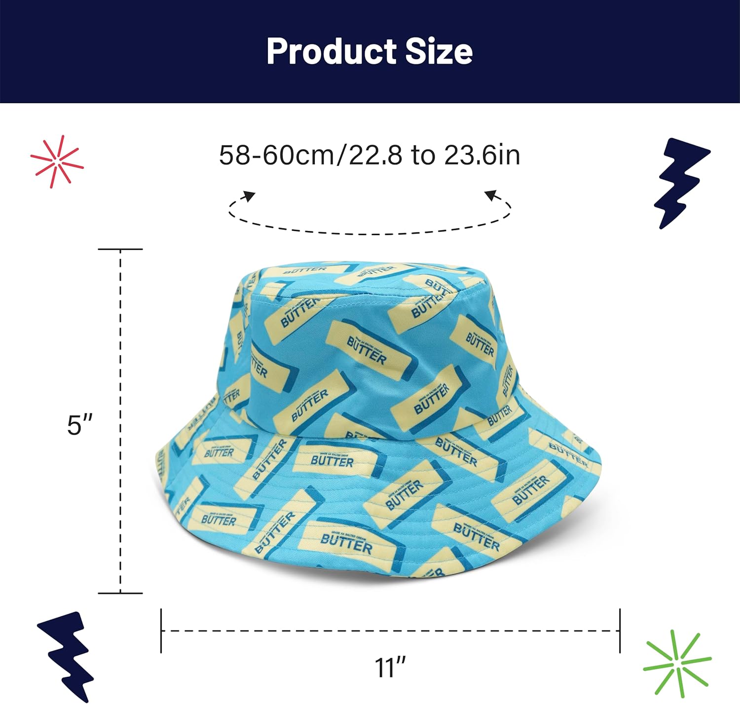 Butter Stick Novelty Bucket Hat – Funny Summer Hat for Men & Women, Quirky Retro Style for Beach, Festivals & Everyday Fun - Image 2