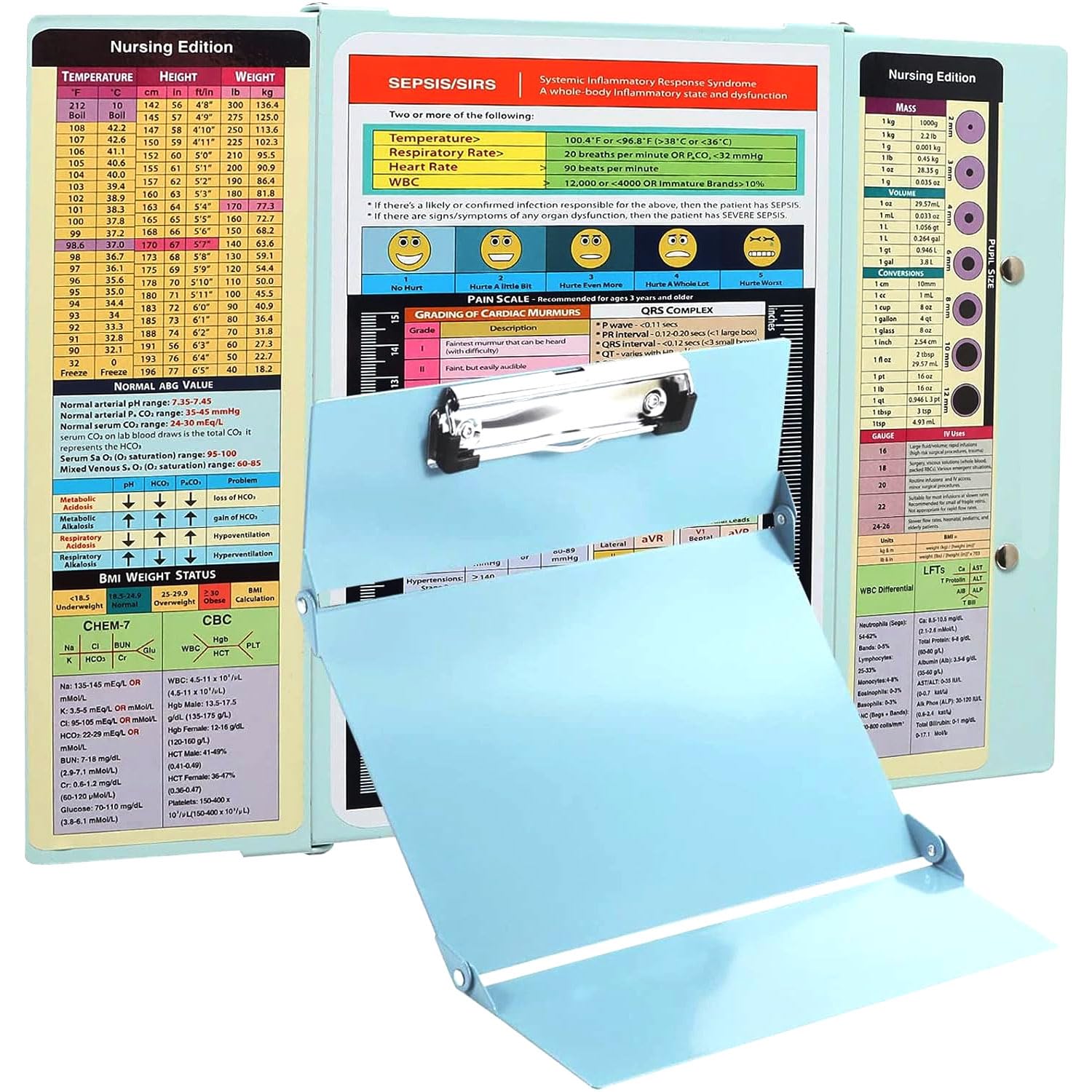 SC Printing World Nursing Clipboard with Medical Edition Cheat Sheets 3 Layers Nurse Clip Boards Notepad for Students, Nurses and Doctors