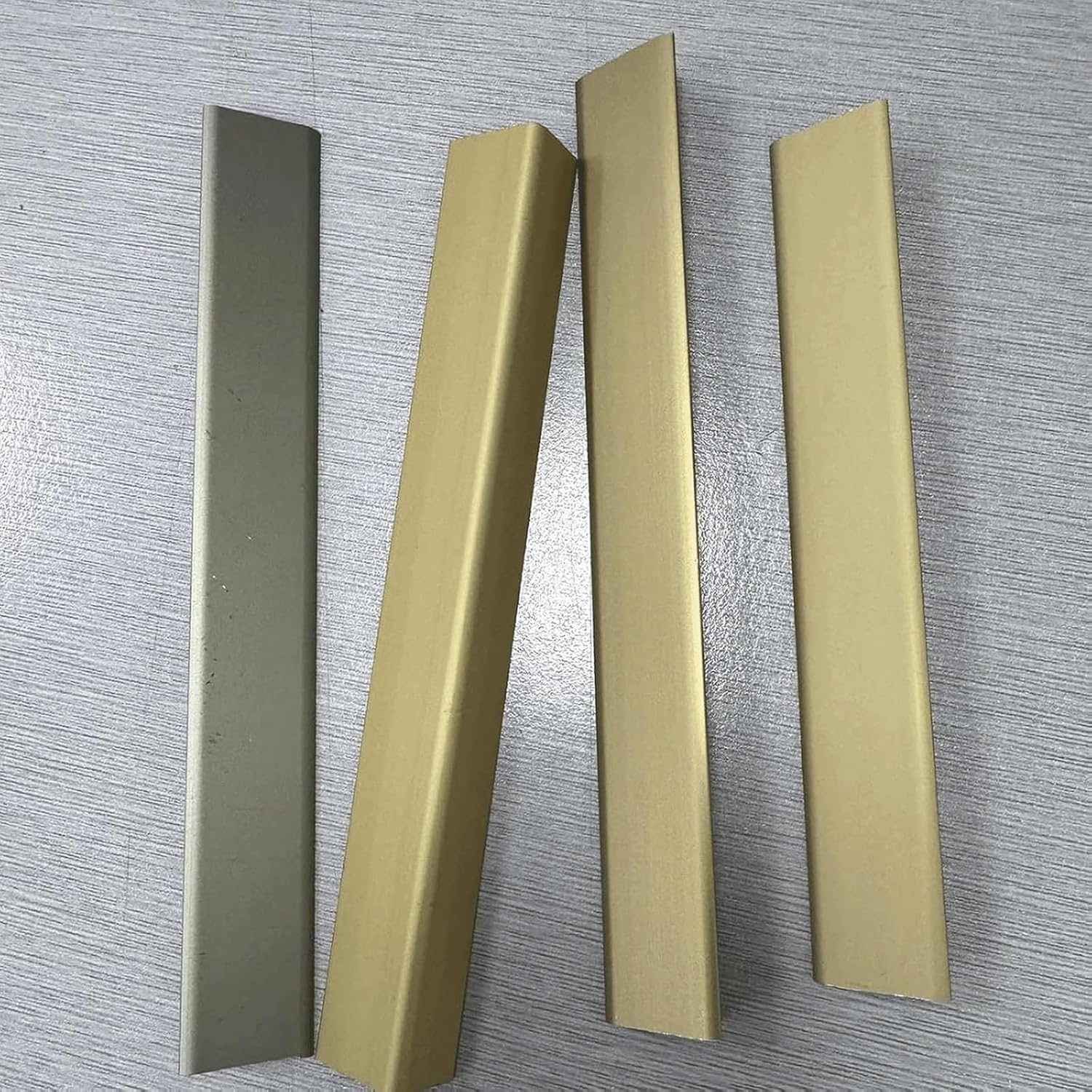BKEKM Aluminum Floor Transition Strip T Molding Flat Divider Strip 59in Long Threshold Strip 2 pcs Cuttable Transition Edge Trim Floor Strip(Champagne,W12mm)