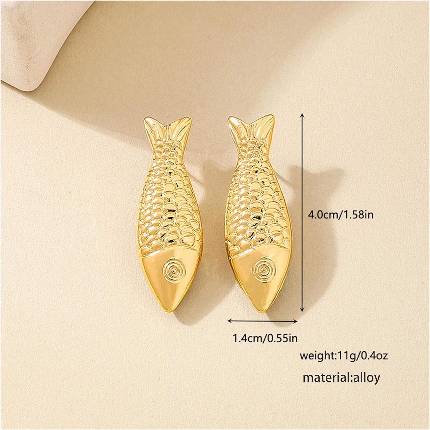 Gold Fish Dangle Drop Earrings For Women Cute Fun Summer Beach Earrings Vacation Fashion Jewelry for Tropical - Image 6