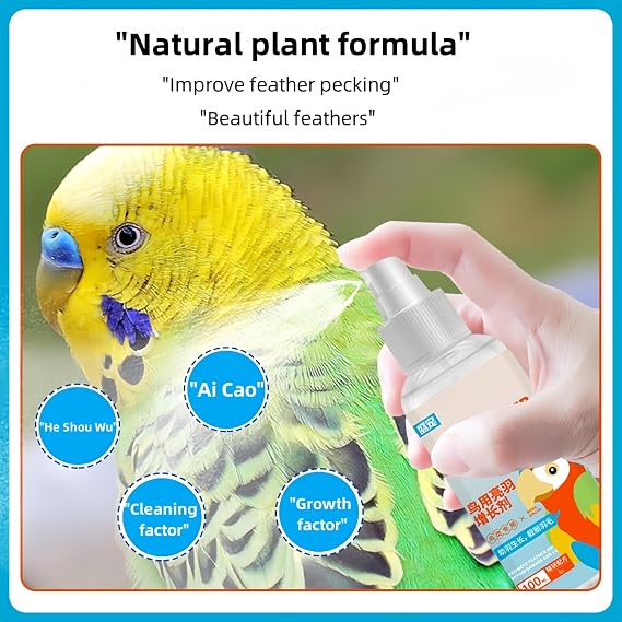 Enriched Formula Bird Spray for Enhanced Feather Health - Avian External Spray Solution (100ML)