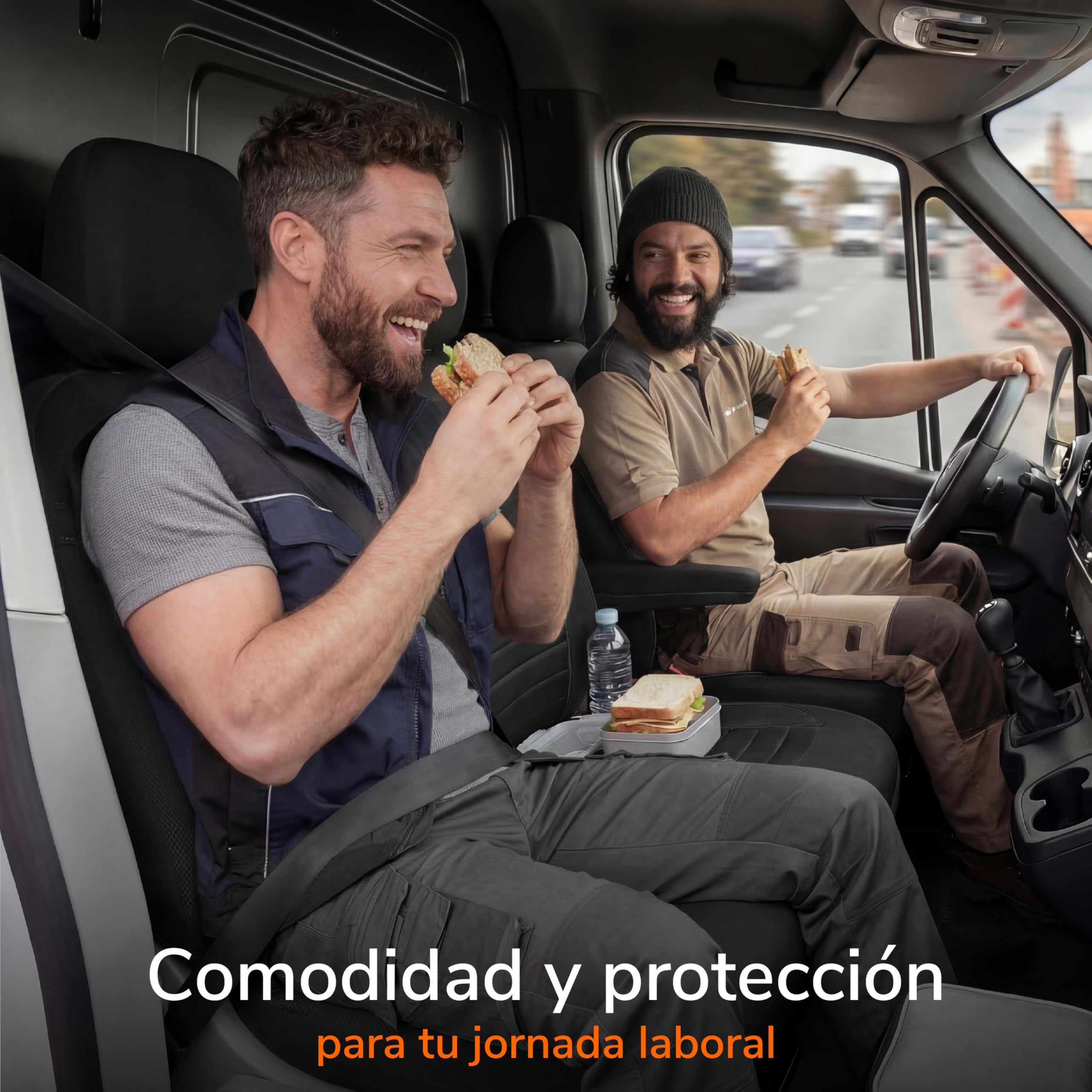 Upgrade4cars Fundas Asientos Delanteros para Furgoneta | Cubiertas Protectoras Universales Van en Negro