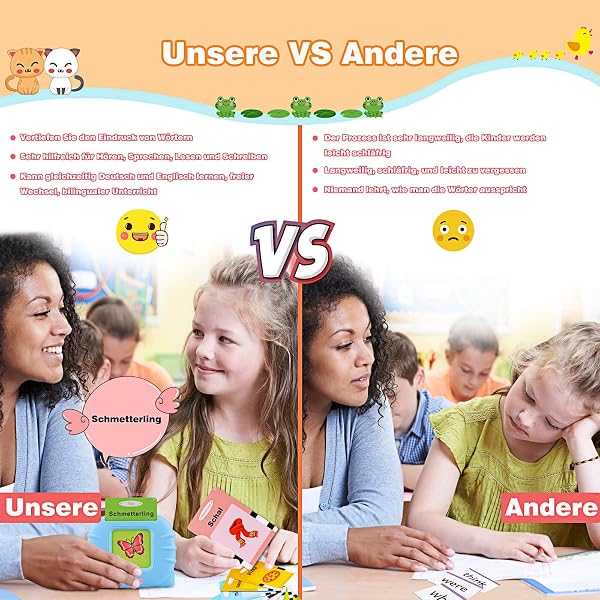 Sprechende Deutsch Flash-Karten Lernspielzeug für Kleinkinder 1-6 Jahre Alt, 194 Blätter 388 Wörter, Hörbar Lernspielzeug, Kleinkinder Montessori Sprachtherapie Autismus Sensorisches Spielzeug Blua - 3