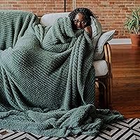 Big Blanket Co Premier Plush 8x8 Oversized Microfiber Blanket in Moss - Ultra Soft All-Season Cloud Comfort