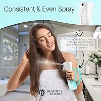 Vista 2 de BeautifyBeauties Botella de spray para el cabello – Botella de spray continuo Mister para peinado, limpieza, plantas, mascotas, peluqueros, salones