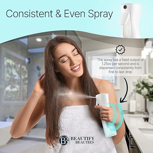 Miniatura 2 de Beautify Beauties - Botella de spray para el cabello limpiador de agua continuo ultra fino para peinado limpieza plantas nebulización y cuidado de