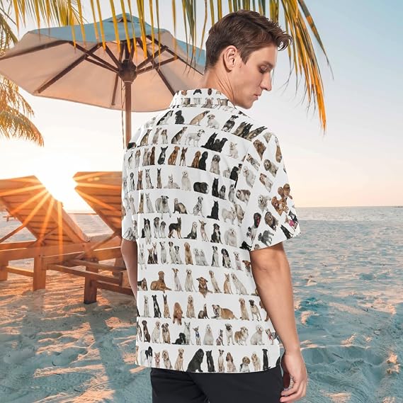 visesunny Mens Casual Button Down Short Sleeve Hawaiian Shirt Aloha Shirt