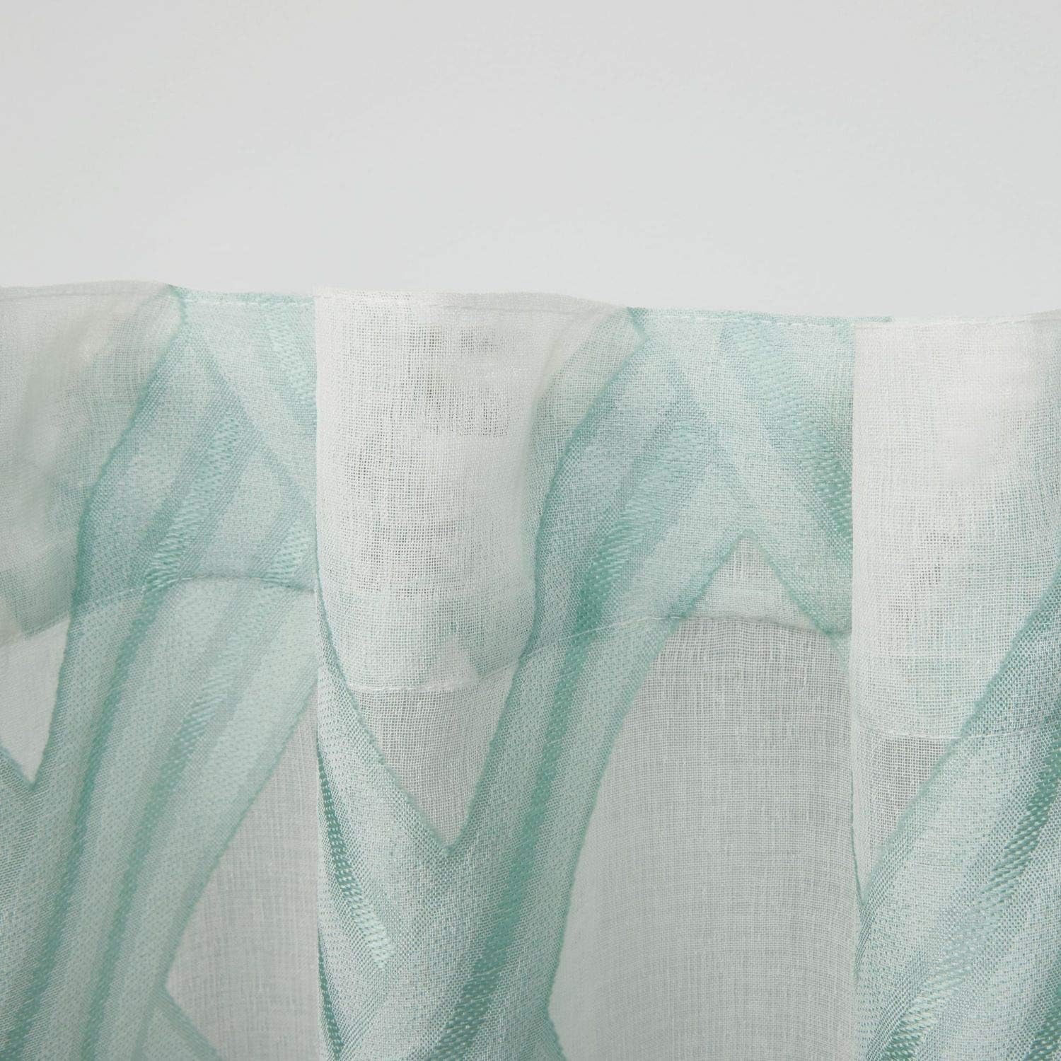 Elle Decor Naomi Sheer Back Tab Rod Pocket Curtain Panel Pair, 54"x84", Spa Blue, Set of 2