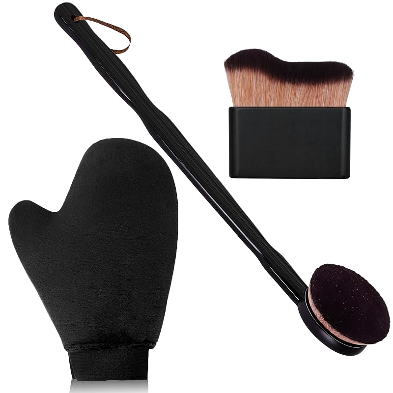 Kit EVYTTA com luva aplicadora e 2 pincéis para autobronzeador, 3 peças