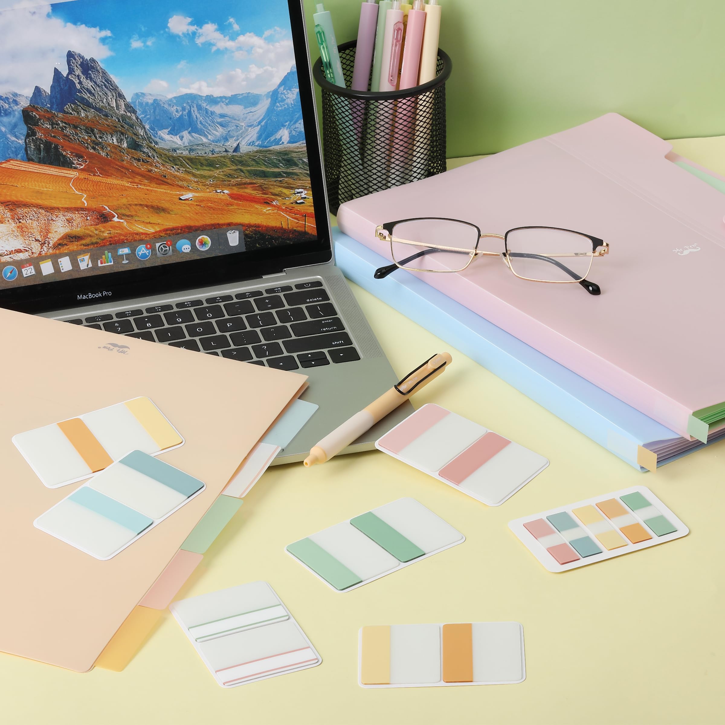 Mr. Pen- Sticky Index Tabs, 500 Pcs, 21 Sets, , Writable Colored Pages Markers Labels for Reading Notes, Books, Binders, Notebook, Folders and Classify Files, Water-Resistant: Boho