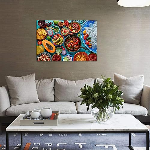 Vista 100 de Arte de decoración de pared para comedor, cocina, cocina, comedor, especias, verduras, cocina, comedor, decoración de pared, pintura artística