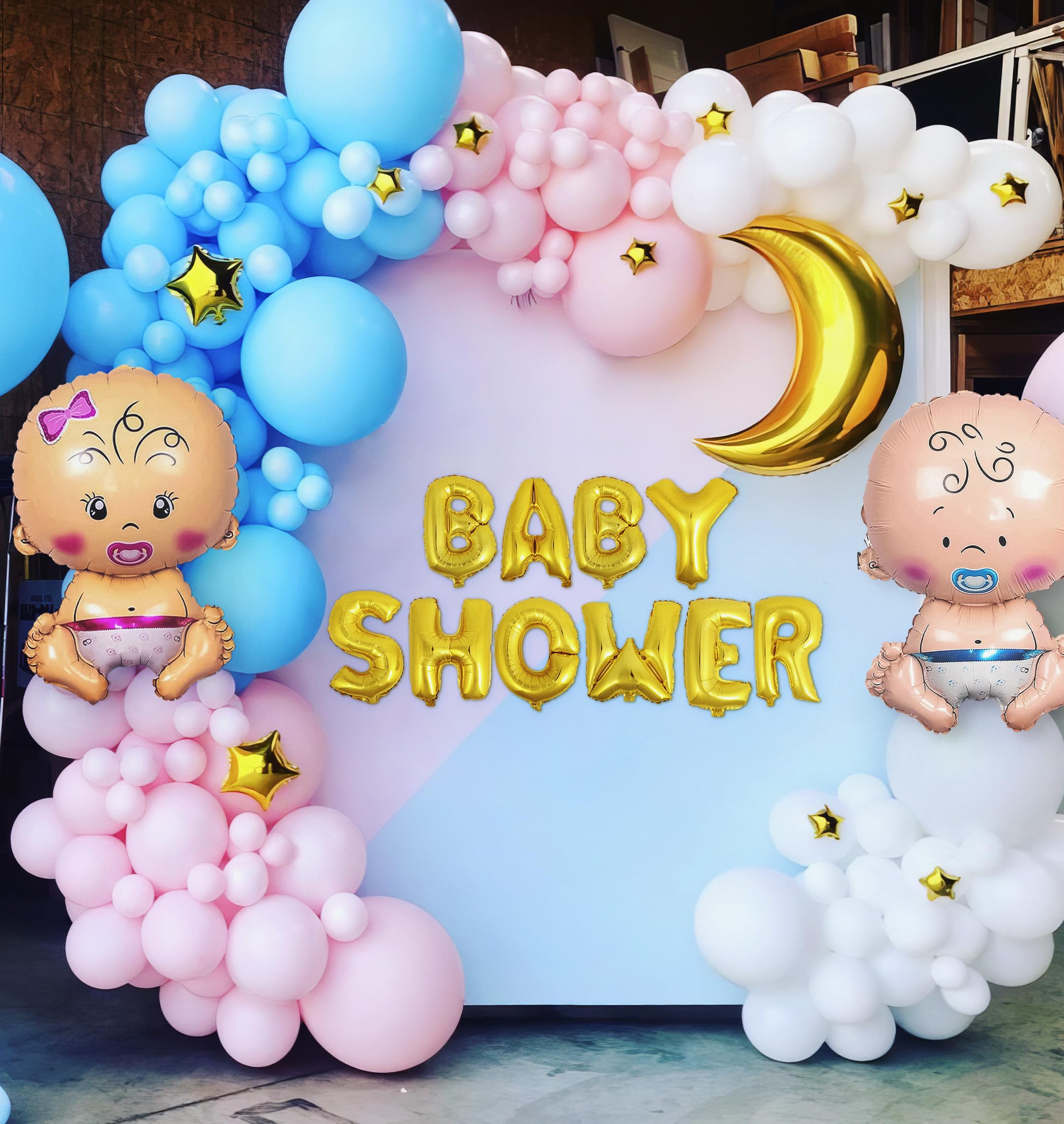 Special You Baby shower decorations items, Baby shower backdrop decoration,Props for baby shower, Backdrop for decoration, Baby shower backdrop for photography, Pink Blue theme decorations - 77 pcs