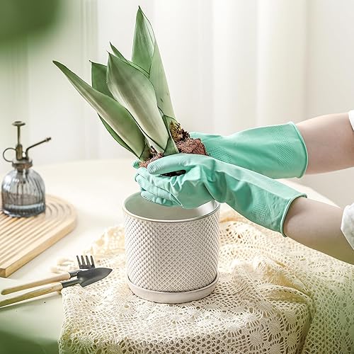 Miniatura 4 de Macetas de 5.8 pulgadas maceta de cerámica con orificio de drenaje y platillo - Maceta para plantas de interior y exterior - Diseño con cuentas en