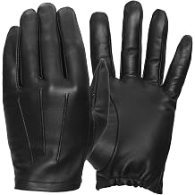 Tough Gloves Patrol Touchscreen Ultra-Thin Black Leather Driving Gloves